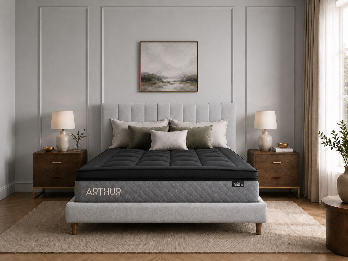 Graphite Arthur 3000 Hybrid Mattress | King | Charcoal