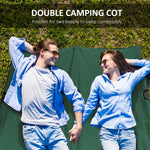 Double Camping Folding Cot Outdoor Portable Sleeping Bed | Green