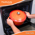 Cast Iron Dutch Oven Casserole Pot With Lid - 30cm (6.9l) | Orange