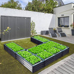 U-shaped Raised Garden Bed Metal Planter Box With 5 Compartments | Anthracite