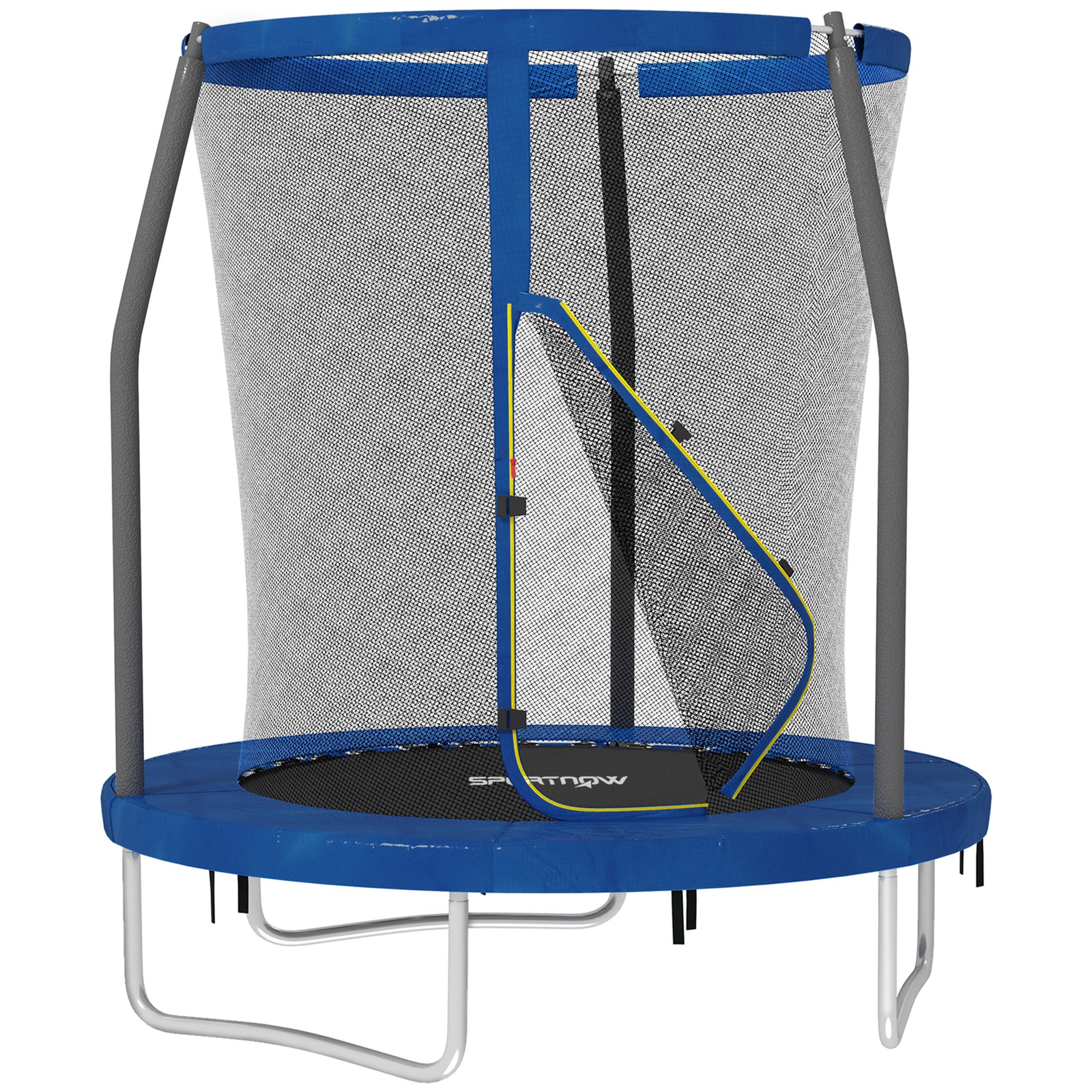 Steel Frame Trampoline With Enclosure Net And Edge Cover | Medium | Blue