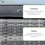 Windsor Rattan 6 Seat Firepit Dining Set | 6 Seat | Mixed Grey