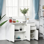 Side Cabinet With 2 Door Cabinet And 2 Drawer Home Office | One Size | White
