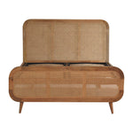 Solid Wood Rattan Bed, Beige