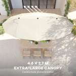 4.6m Double-sided Sun Umbrella W/ Crank | Beige