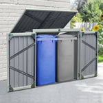 5ft X 3ft 2-bin Corrugated Steel Storage Shed