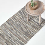 Denver Leather Woven Rug | 200cm | Grey