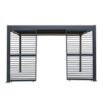 Anthracite Aluminium Pergola With White Blinds & 2 Shutter Panels | 3m x 4m | Anthracite