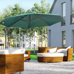3x3m Cantilever Parasol W/ 360° Crank Handle Tilt | Green
