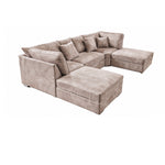The Chelsea U-shaped Modular Corner Sofa With Deep Seat | 5 Seat | Beige