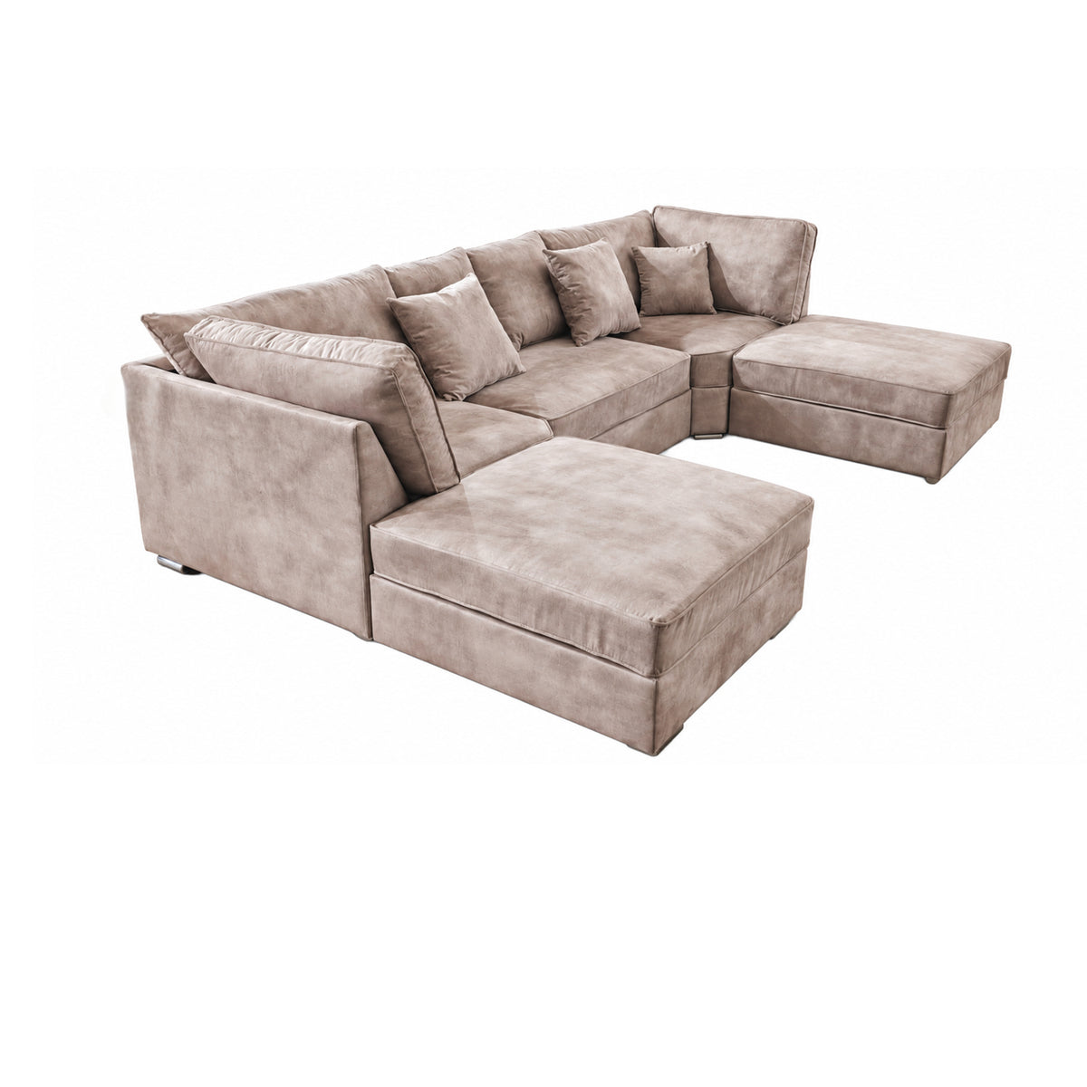 The Chelsea U-shaped Modular Corner Sofa With Deep Seat | 5 Seat | Beige