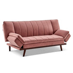 Mondaine Velvet Sofa Bed 3 Seater | Rose Gold