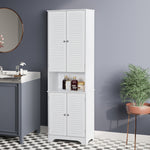 Tall Freestanding Bathroom Cabinet Retro 3 Compartments