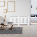Radiator Cover Painted Slatted Mdf Grill 112/152/172cm | Large | White