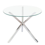 90cm Dia Dining Table Round Tempered Glass Coffee Table