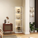 Led Floor Lamp With Glass Shelves, Dimmable Room Lamp | Oak