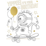 Minions Colour-in Birthday Card Official Product