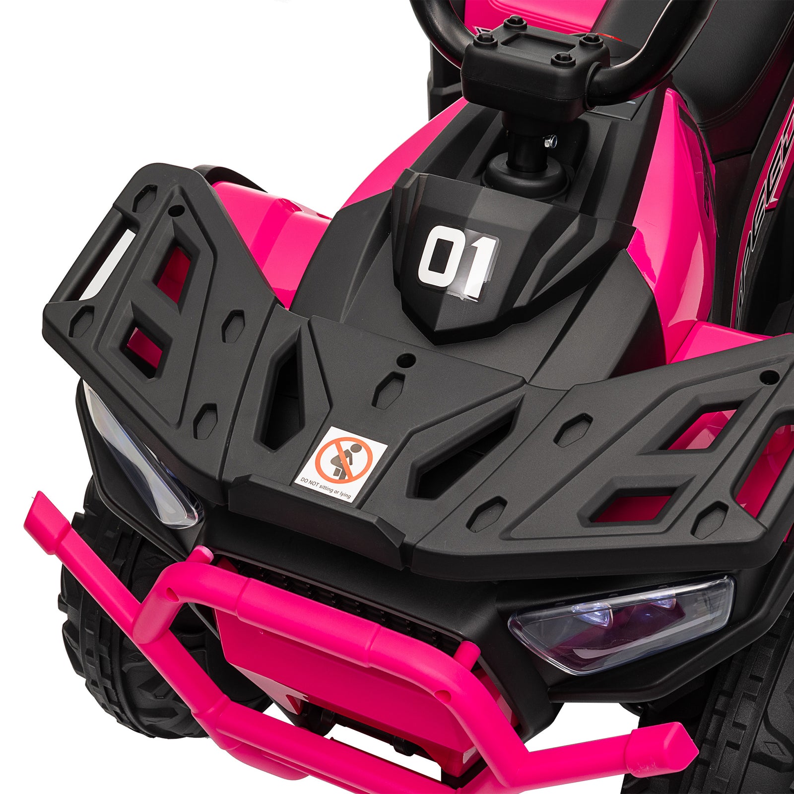 12v Kids Electric Ride On Atv W/ Spring Suspension, Storage Basket | Pink