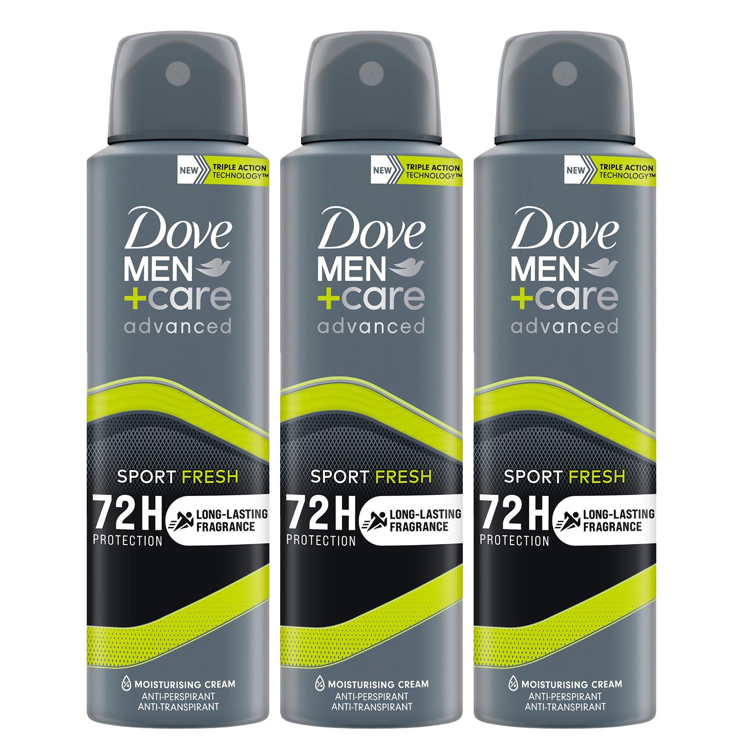 Men+care Antiperspirant Deodorant 72h Protection Sport Fresh, 3x 150ml