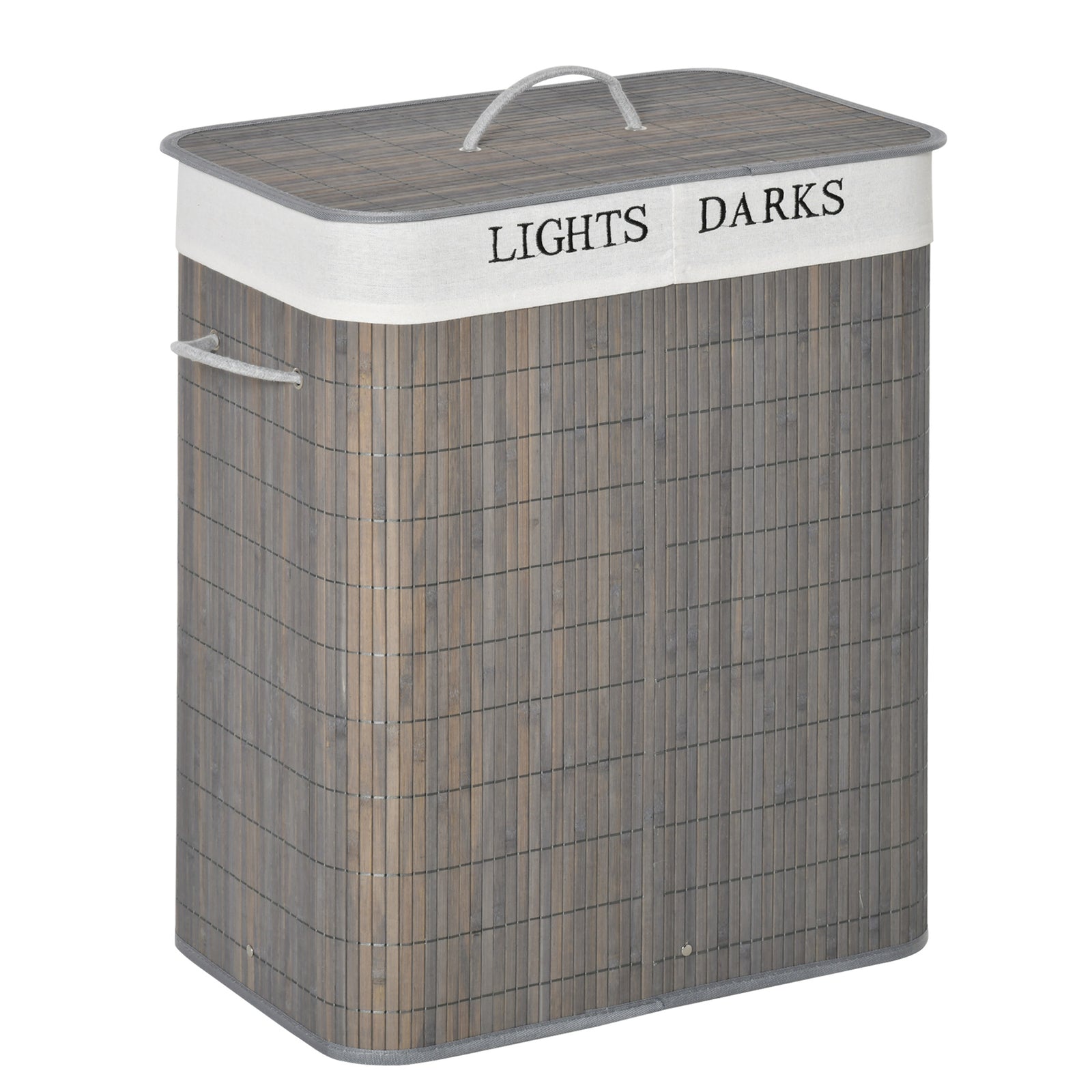 2 Section Collapsible Laundry Hamper Lid Removable Lining | One Size