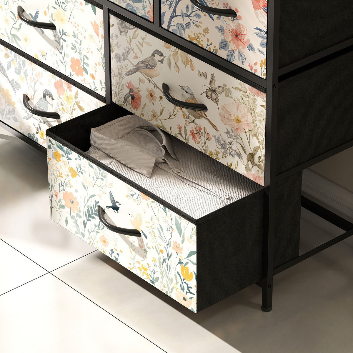 HOMCOM 7-drawer Chest Of Drawers, Fabric Dresser With Open Shelf
