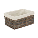 Wicker Grey Scandi Storage Basket With White Lining | Large | White
