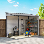5 X 9ft Galvanised Metal Garden Shed With Foundation Kit | Grey