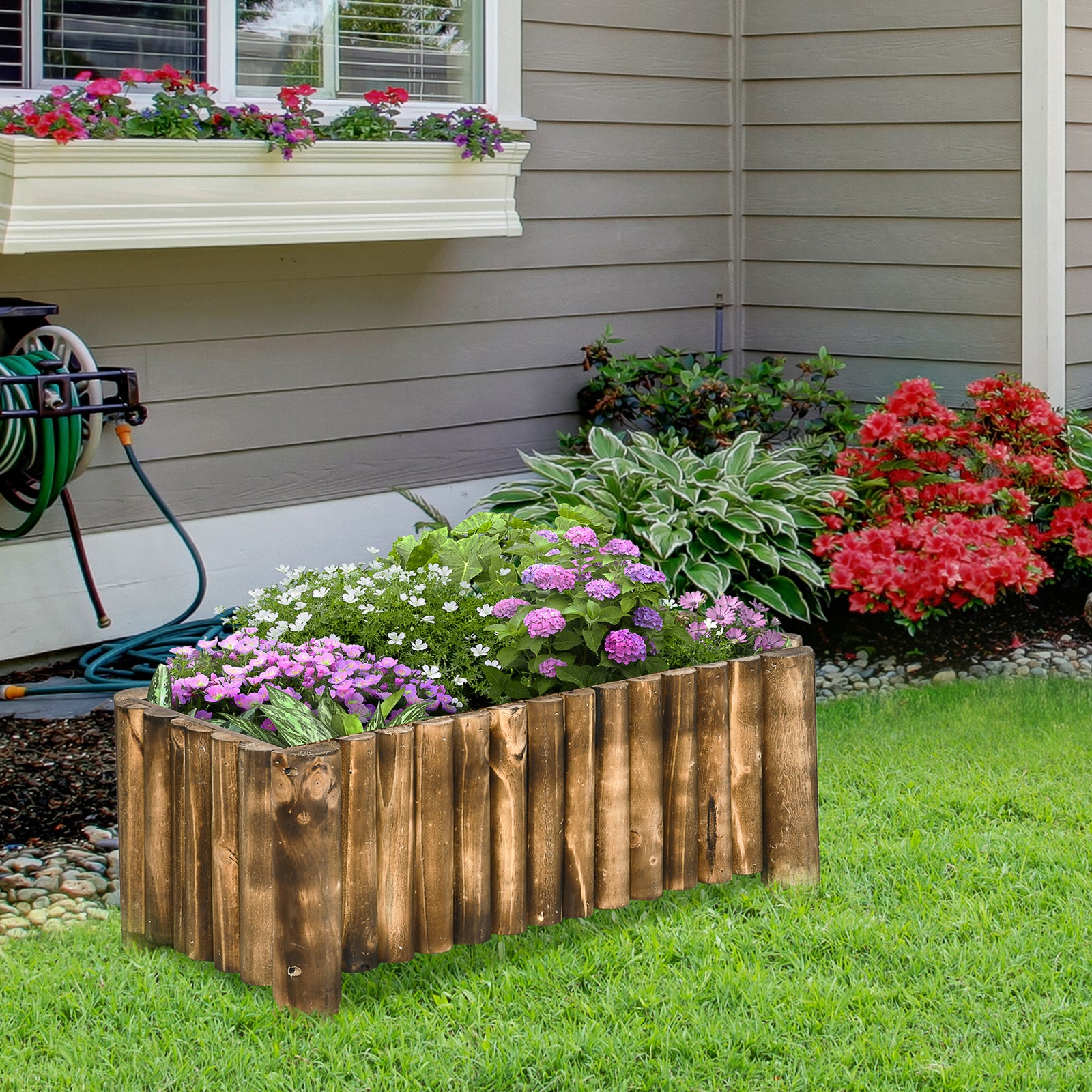 Raised Flower Bed Wooden Planter Box 4 Feet