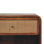 Solid Wood Chestnut Open Woven Bedside