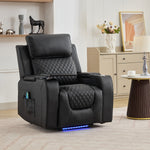 Byron Electric Riser Recliner Chair With Massage And Heat, Drink Cooler, Table | Black