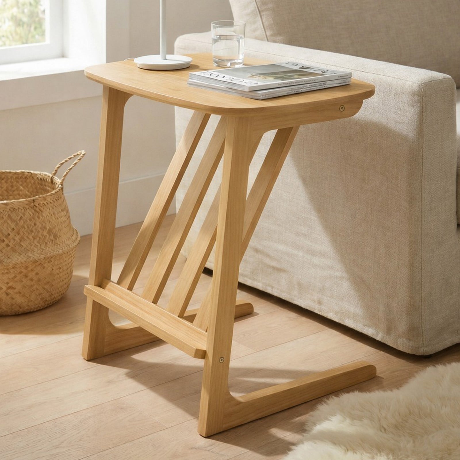 Greenhurst C-shaped Coffee Table With Magazine Rack