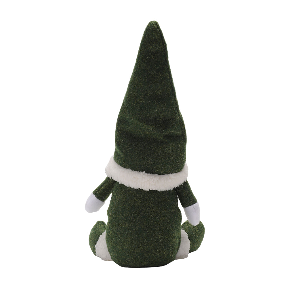 3pcs Christmas Gnome Decorations – Sitting Plush Dolls In Red, Green & Gray, Festive Holiday Ornaments