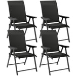 Folding Chair W/ Breathable Mesh Fabric Seat | Set of 4 | Black