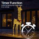 Xmas Haus 107cm Gold Rattan Led Christmas  Festive Deer