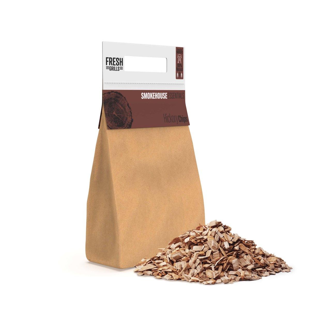 Wood Chips Bbq Grill Wood Fired Pizza Oven Kamado Smokers Hickory | 2.1kg | Brown