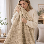 Textured Cable Throw Blanket – Soft Cosy Decorative Throw 150 X 200cm | 150cm x 200cm | Taupe