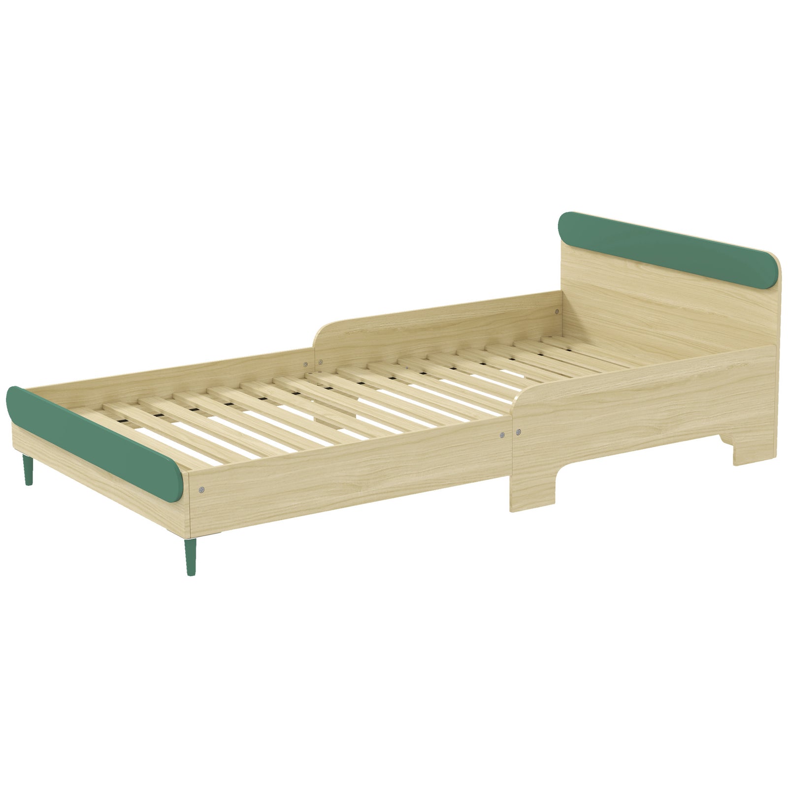 Aiyaplay Toddler Bed, Kids Bed W/ Safety Rail, 195 X 103 X 60.5cm, Green