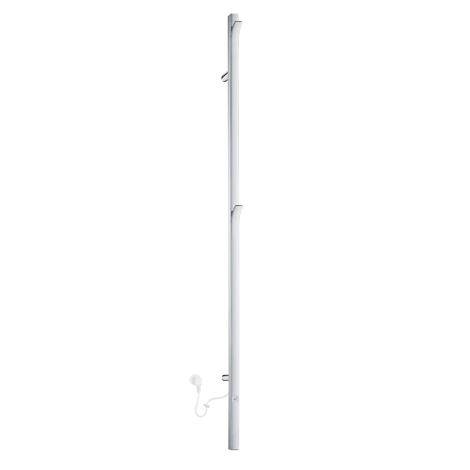 Stainless Steel Heated Vertical Rail Towel Warmer Radiator | Single | Polished Stainless Steel