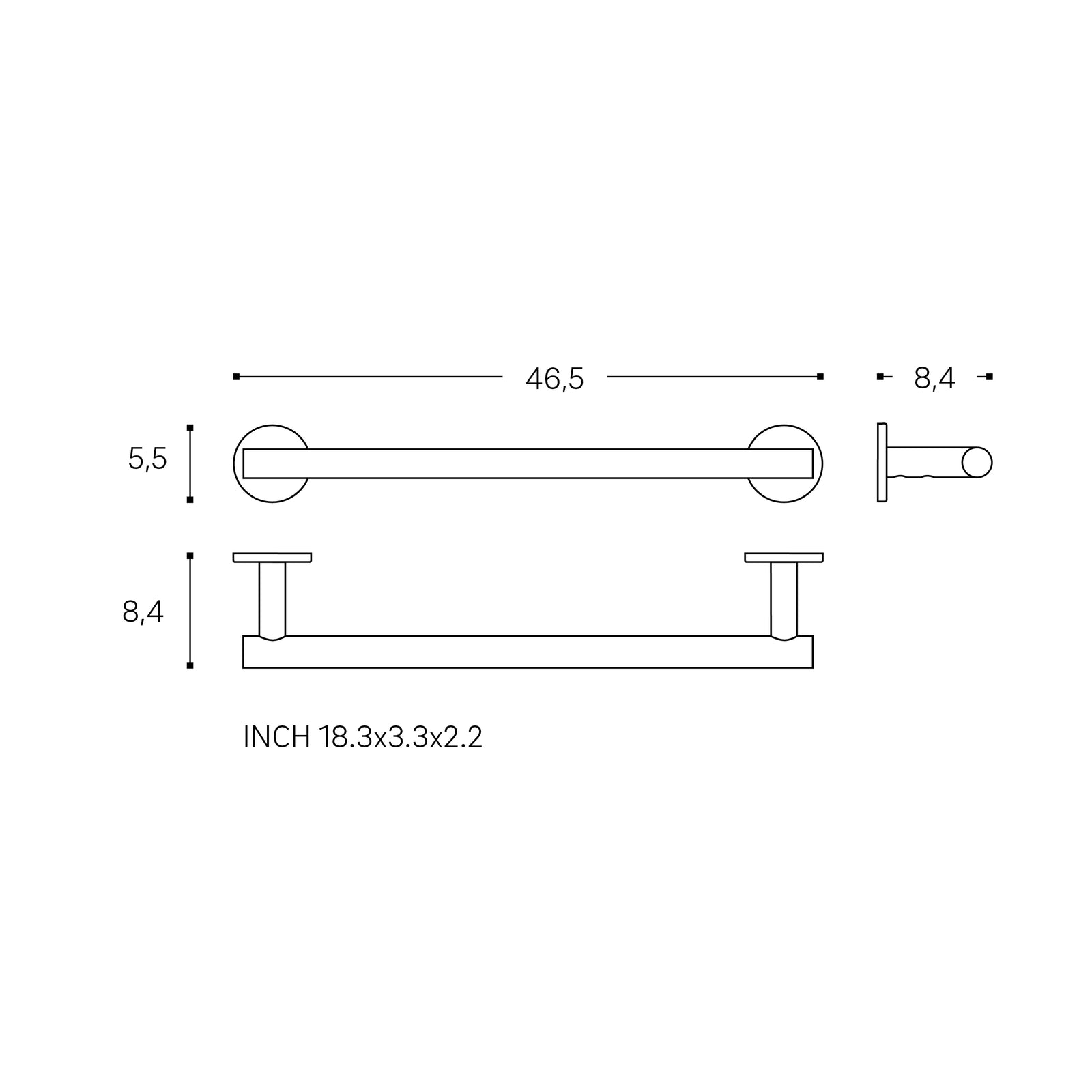 Towel Rack Matt Stainless Steel Architect Sp (46cm)