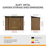 Breeins 8x4FT Outdoor Metal Storage Shed
