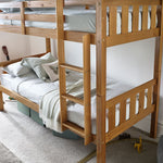 Icon Wooden Bunk Bed With Pocket Mattresses | Single | Light Brown