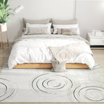 Swirl Pattern Washable Area Rug, Allergy-friendly Floor Carpet | L | Cream