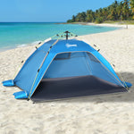 2 Man Pop-up Beach Tent Sun Shade Shelter Hut W/windows,door | Sky Blue