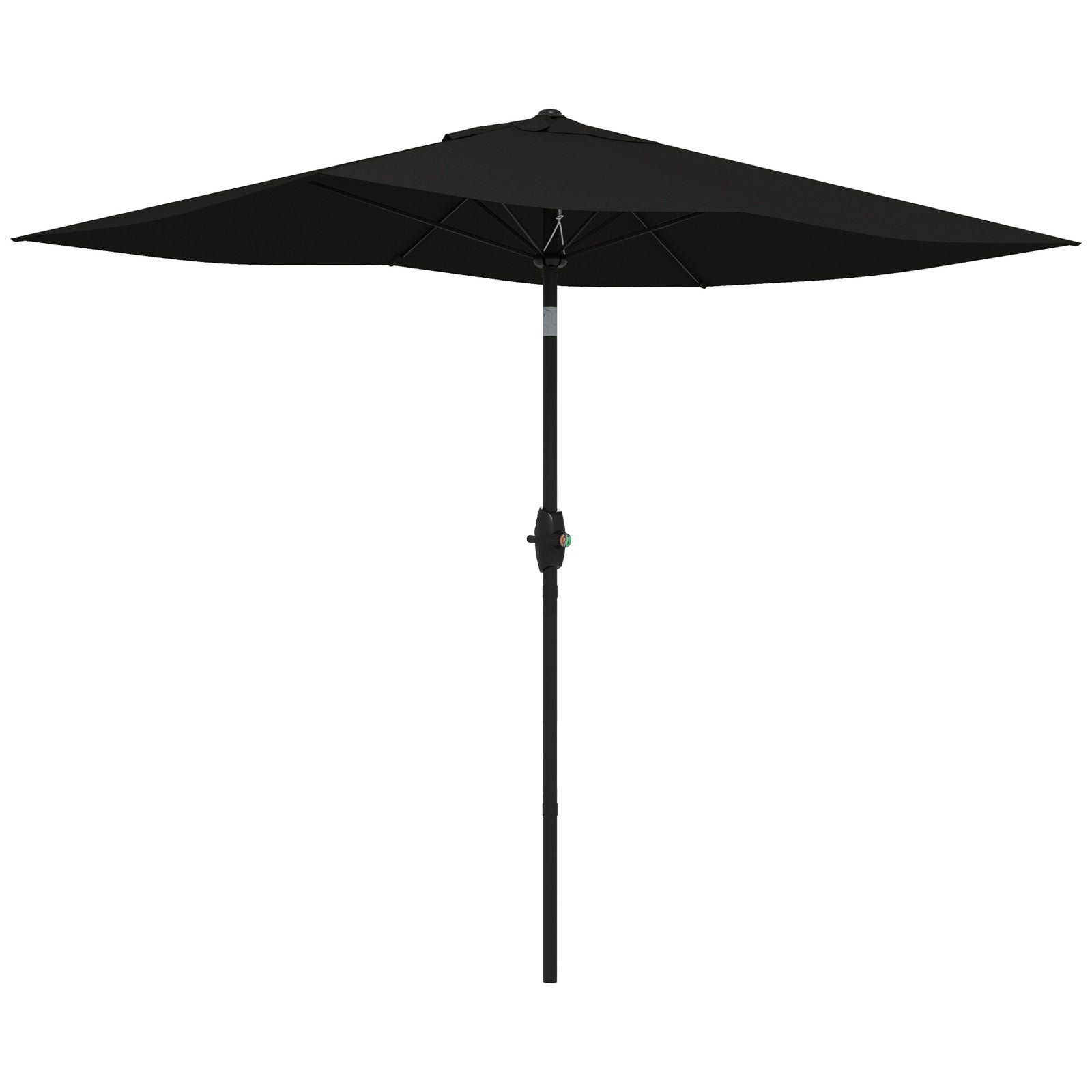 2x3m Rectangular Parasol Patio Outdoor Table Umbrella | Black