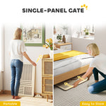 Freestanding Pet Gate For Small Dogs, 75 X 51 Cm, Natural