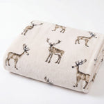 Deyongs Coco Touch Heavyweight Fleece Throw – Stag Print Blanket