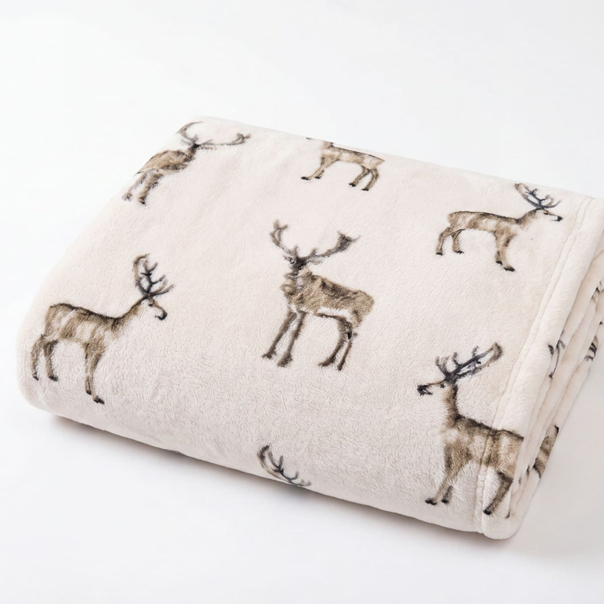 Deyongs Coco Touch Heavyweight Fleece Throw – Stag Print Blanket