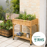 Raised Wooden Planter Herb Garden | Natural