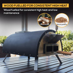 Pizza Oven Built-in Thermometer W/ Rain Cover & Pizza Paddle, Black/silver