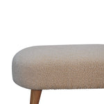 Solid Wood Boucle Hallway Bench